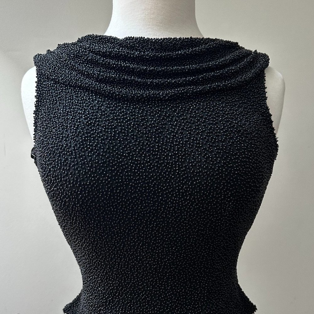 Cecily Brown Vintage Silk Beaded Top with Open Back